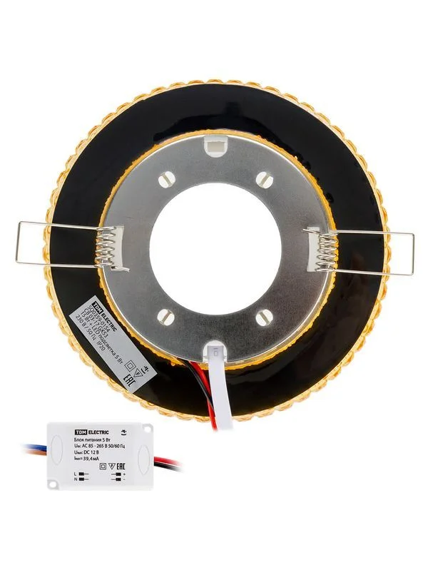 Светильник встраиваемый СВ 03-17 GХ53 230В LED подсветка 5 Вт золото/хром TDM — изображение 7