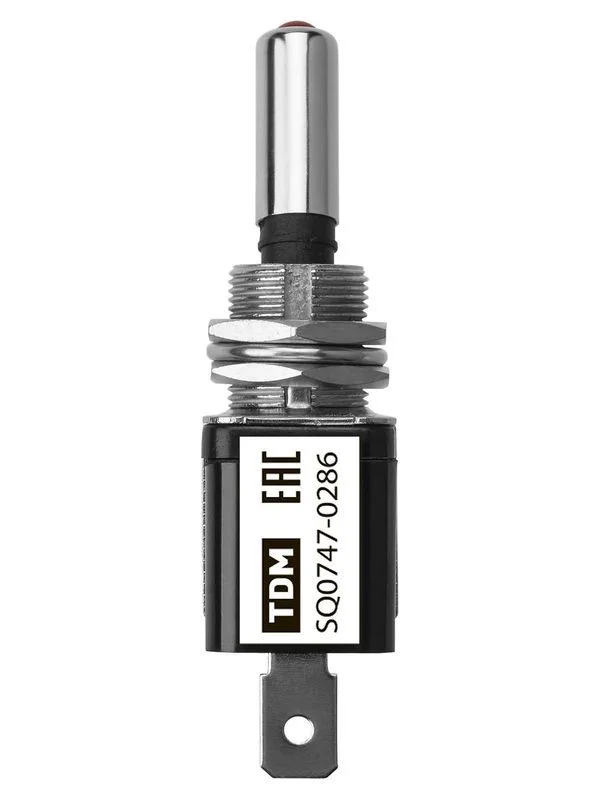Выключатель-тумблер ASW-07D 1P 12В AC/DC 25А (3c) ON-OFF с фиксацией с красной LED подсветкой TDM — изображение 4