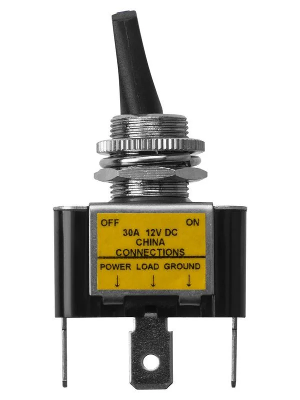 Выключатель-тумблер ASW-07D-2 1P 12В AC/DC 30А (3c) ON-OFF с фиксацией с синей LED подсветкой TDM — изображение 5