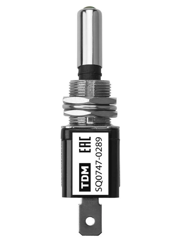 Выключатель-тумблер ASW-07D 1P 12В AC/DC 25А (3c) ON-OFF с фиксацией с зеленой LED подсветкой TDM — изображение 6
