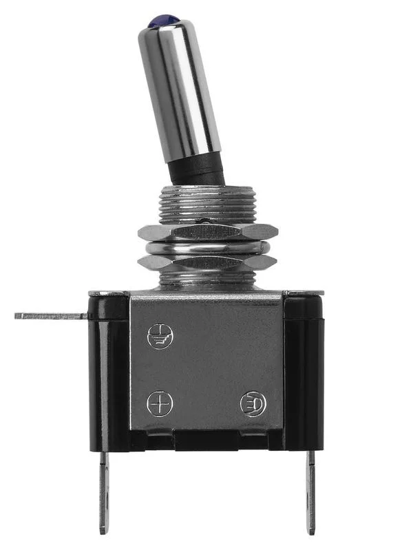 Выключатель-тумблер ASW-07D 1P 12В AC/DC 25А (3c) ON-OFF с фиксацией с синей LED подсветкой TDM — изображение 5