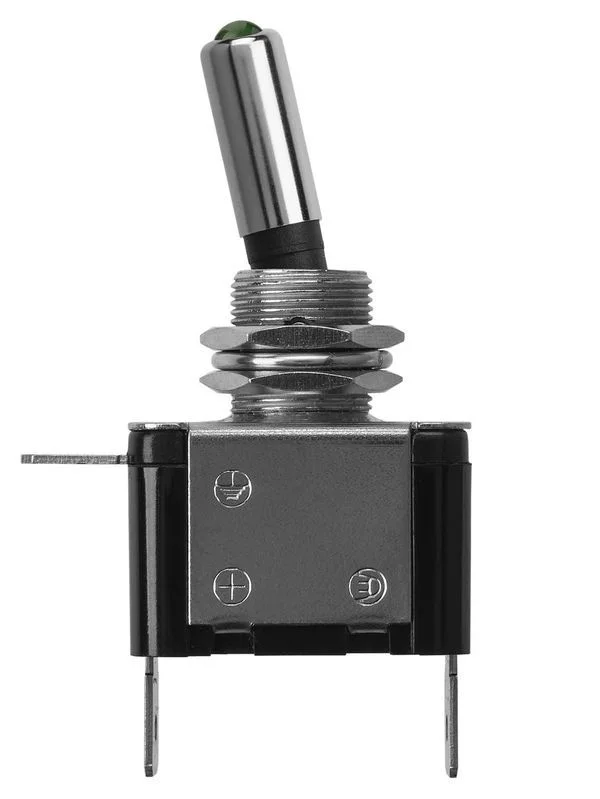 Выключатель-тумблер ASW-07D 1P 12В AC/DC 25А (3c) ON-OFF с фиксацией с зеленой LED подсветкой TDM — изображение 7