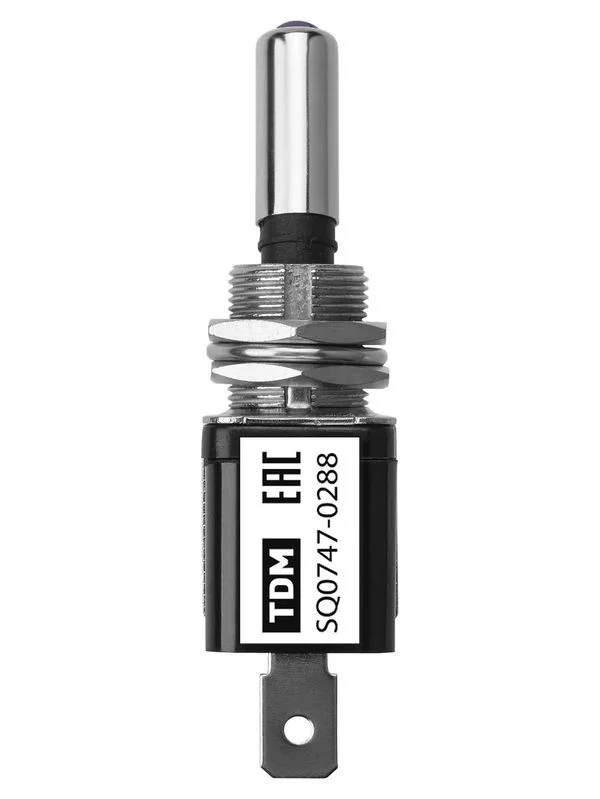 Выключатель-тумблер ASW-07D 1P 12В AC/DC 25А (3c) ON-OFF с фиксацией с синей LED подсветкой TDM — изображение 3