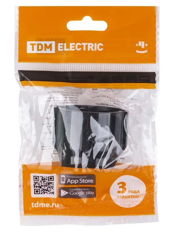 Кабельная розетка рифленая 2П+З 16А 250B черная TDM — изображение 5