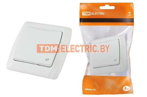 Розетка с крышкой 2П+З 16А 250В IP44 белая «Онега» TDM SQ1805-0019
