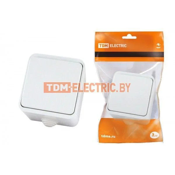 Выключатель 1-кл. ОУ IP44 10А белый Орель TDM. SQ1802-0001