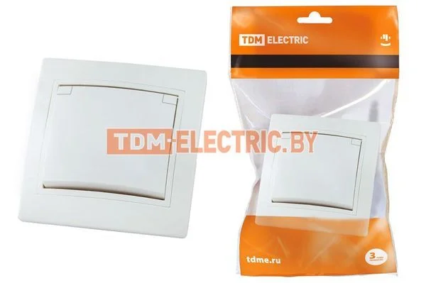 Розетка 2П+З с защ. шт. и крышкой 16А 250В IP44 белая «Таймыр» TDM SQ1814-0019