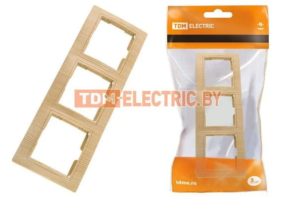 Рамка 3-х постовая горизонтальная «ЭКО» (сосна) «Таймыр» TDM SQ1814-0228