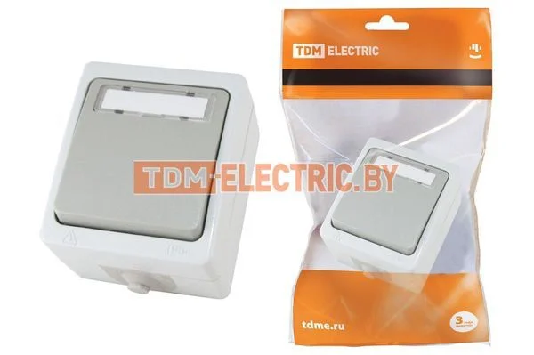 Кнопка звонковая с полем для надписи IP54 6A «Вуокса» TDM SQ1803-0006