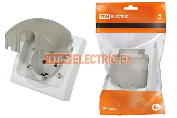 Розетка 2П+З скрытой установки IP54 16А «Вуокса» TDM SQ1803-0108