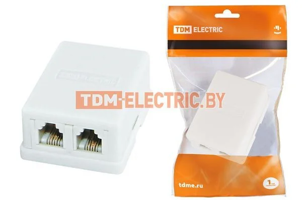 Телефонная розетка 2×6Р-4С TDM SQ1809-0002