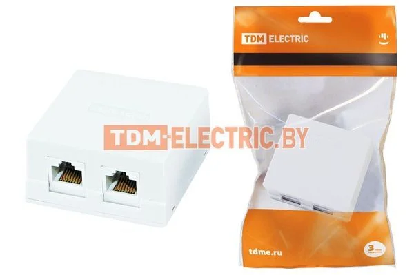 Компьютерная розетка 2xRJ-45 TDM SQ1809-0004