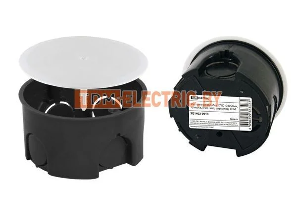 Распаячная коробка СП D103х50мм, крышка, IP20, инд. штрихкод, TDM SQ1402-0913