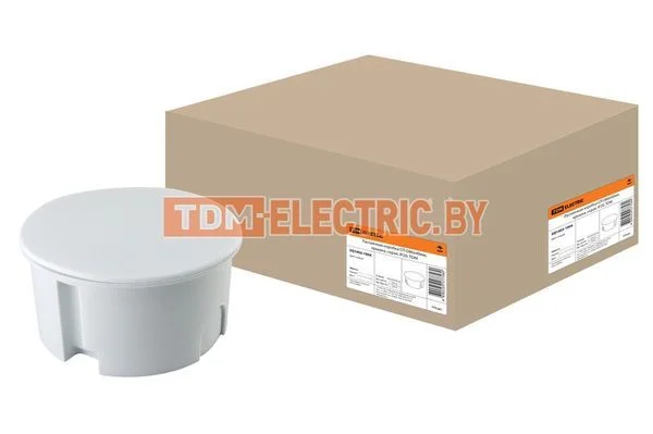 Распаячная коробка СП D80х40мм, крышка, серая, IP20, TDM SQ1402-1004