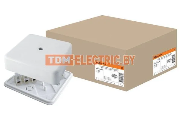 Коробка распаячная КР 75х75х20 ОП с клем. колодкой белая IP40 TDM SQ1401-0204