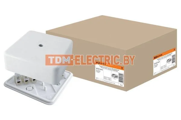 Коробка распаячная КР 100х100х44 ОП с клем. колодкой белая IP40 TDM SQ1401-0210