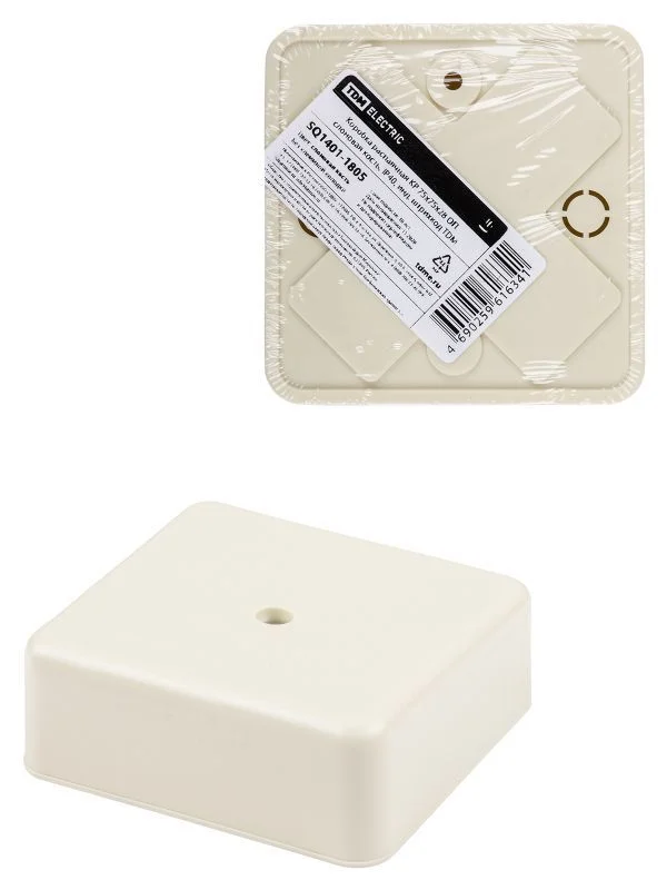 Коробка распаячная КР 75х75х28 ОП, сл. кость, IP40, инд. штрихкод TDM SQ1401-1805.