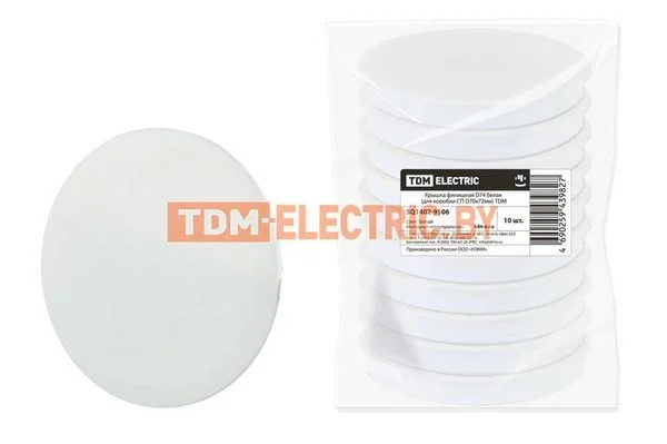 Крышка финишная D74 белая (для коробки СП D70х72мм) TDM SQ1402-9506