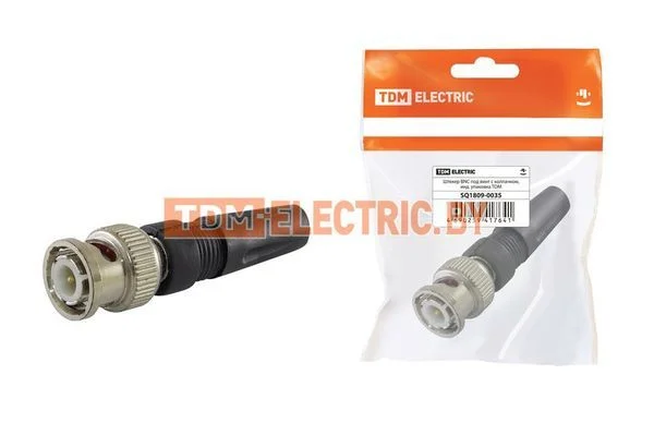 Штекер BNC под винт с колпачком, инд. упаковка TDM SQ1809-0035