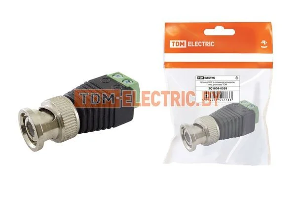 Штекер BNC с клеммной колодкой, инд. упаковка TDM SQ1809-0038