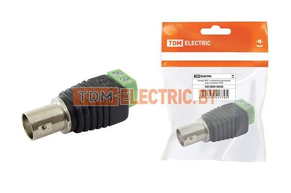 Гнездо BNC с клеммной колодкой, инд. упаковка TDM SQ1809-0040