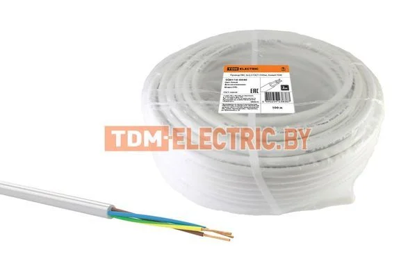 Провод ПВС 3х2,5 ГОСТ (100м), белый TDM SQ0118-0040