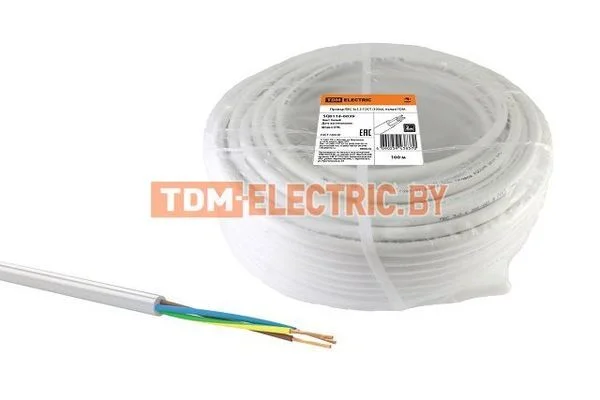 Провод ПВС 3х0,75 ГОСТ (100м), черный TDM SQ0118-0295