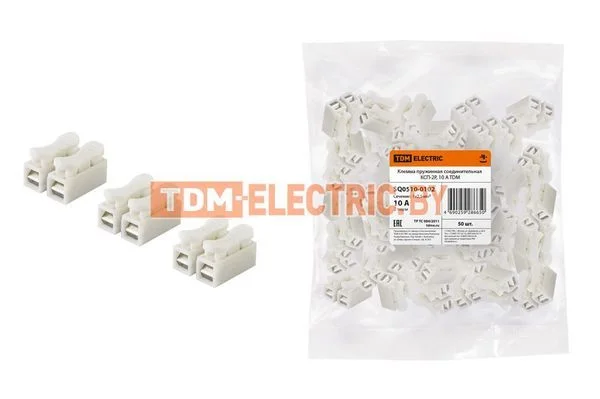 Клемма пружинная соединительная КСП-2P, 10 A TDM SQ0510-0102