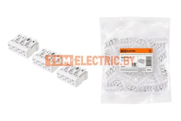 Клемма пружинная соединительная КСП4-2L+N+PE, 16 A TDM SQ0510-0111