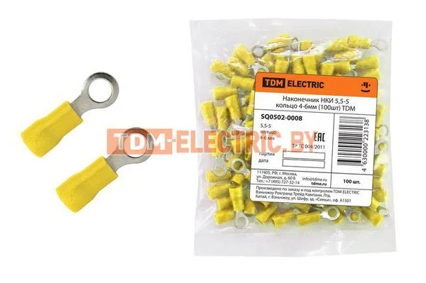 Наконечник НКИ 5,5-5 кольцо 4-6мм (100шт) TDM SQ0502-0008