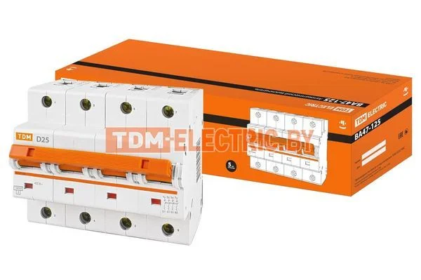 Авт. выкл. ВА47-125 4Р 25А 15кА х-ка D TDM SQ0208-0040