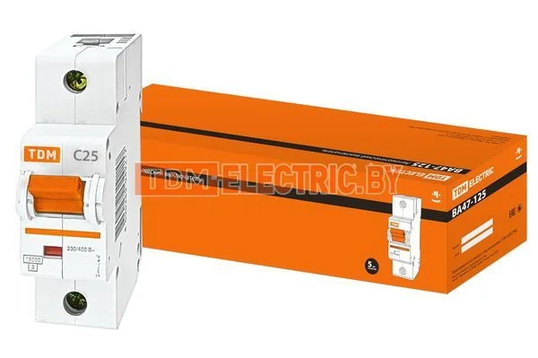Авт. выкл. ВА47-125 1Р 25А 15кА х-ка С TDM SQ0208-0052