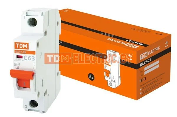 Авт. выкл.ВА47-29 1Р 63А 4,5кА х-ка С TDM SQ0206-0080