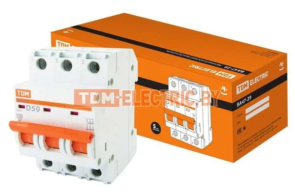 Авт. выкл.ВА47-29 3Р 50А 4,5кА х-ка D TDM SQ0206-0178