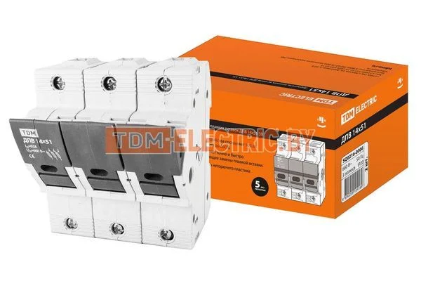 Держатель плавких вставок ДПВ 14х51 3П TDM SQ0216-0006