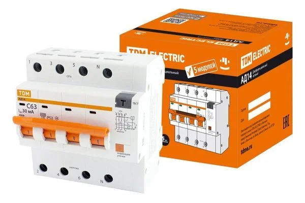 Диф.автомат АД14 4Р 16А 10мА TDM SQ0204-0129.