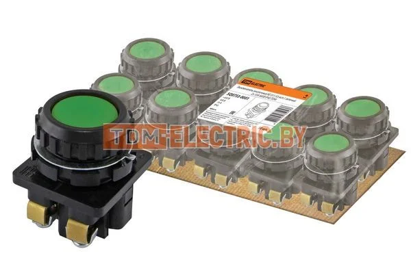 Выключатель кнопочный КЕ 011-У2-исп.1 зеленый 2з 10A 660B IP40 TDM SQ0753-0001