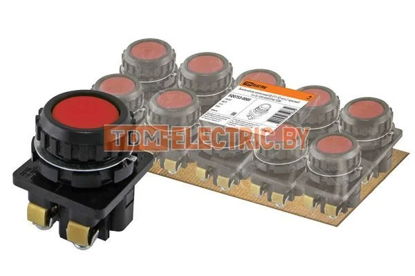 Выключатель кнопочный КЕ 011-У2-исп.2 красный 1з+1р 10A 660B IP40 TDM SQ0753-0005