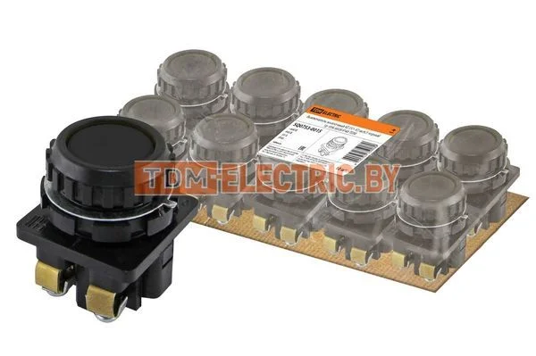 Выключатель кнопочный КЕ 011-У2-исп.5 черный 1р 10A 660B IP40 TDM SQ0753-0015