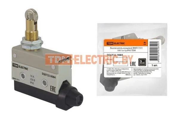 Выключатель концевой компактный пластик ВККП-7311 10А 1з+1р IP65 TDM SQ0732-0084