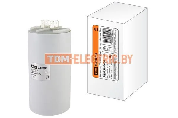 Конденсатор ДПС 450В, 90мкФ, 5%, плоский разъем, TDM SQ0739-0034