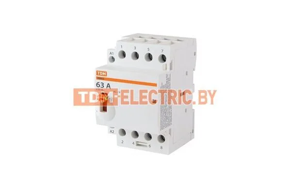 Контактор модульный с ручным управлением КМ63/4-63 4НО 230В АС TDM SQ0213-0107.