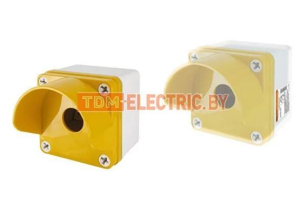Корпус КП101 c козырьком для кнопок 1 место IP66 ABS желтый TDM SQ0705-0011