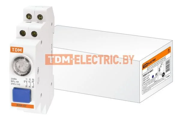Выключатель кнопочный с индикацией ВКИ-47 синий (LED) 2НО,1НЗ AC/DC TDM SQ0214-0001