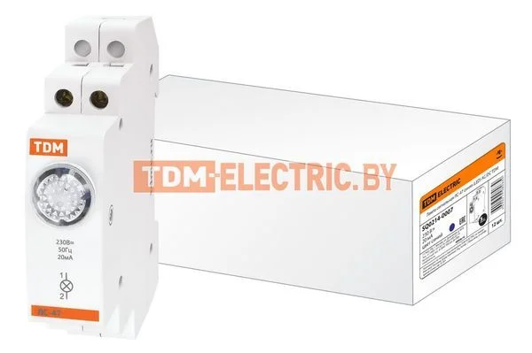 Лампа сигнальная ЛС-47 синяя (LED) AC/DC TDM SQ0214-0007