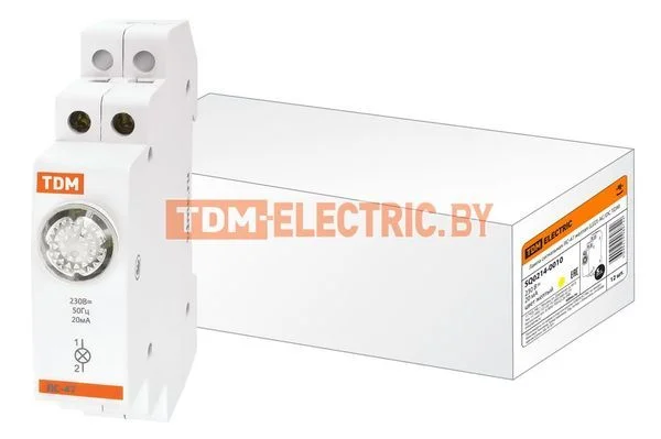 Лампа сигнальная ЛС-47 желтая (LED) AC/DC TDM SQ0214-0010