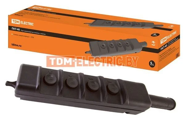 Пост кнопочный ПКТ-40 на 4 кнопки с ключом IP30 TDM SQ0706-0005