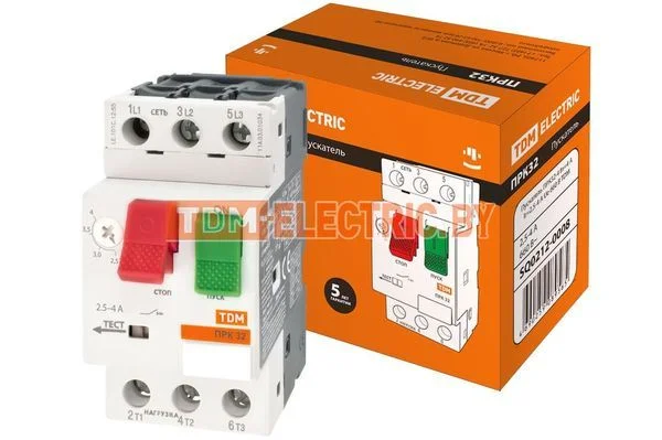 Пускатель ПРК32-4 In=4A Ir=2,5-4A Ue 660В TDM SQ0212-0008