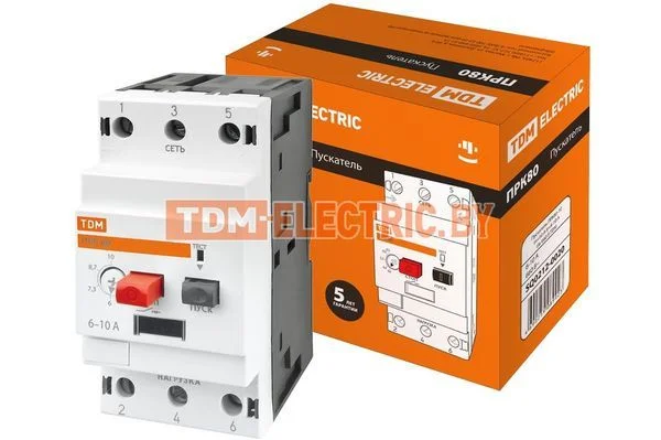 Пускатель ПРК80-10 In=10A Ir=6-10A Ue 660В TDM SQ0212-0020