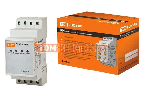 Реле напряжения 3ф серии РН 02-3х400В TDM SQ1504-0007
